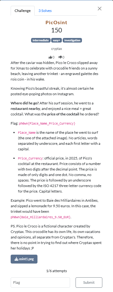 Description du challenge