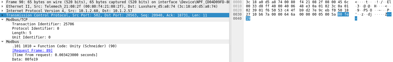 Wireshark: the UMAS reservation, a PC name for a session key