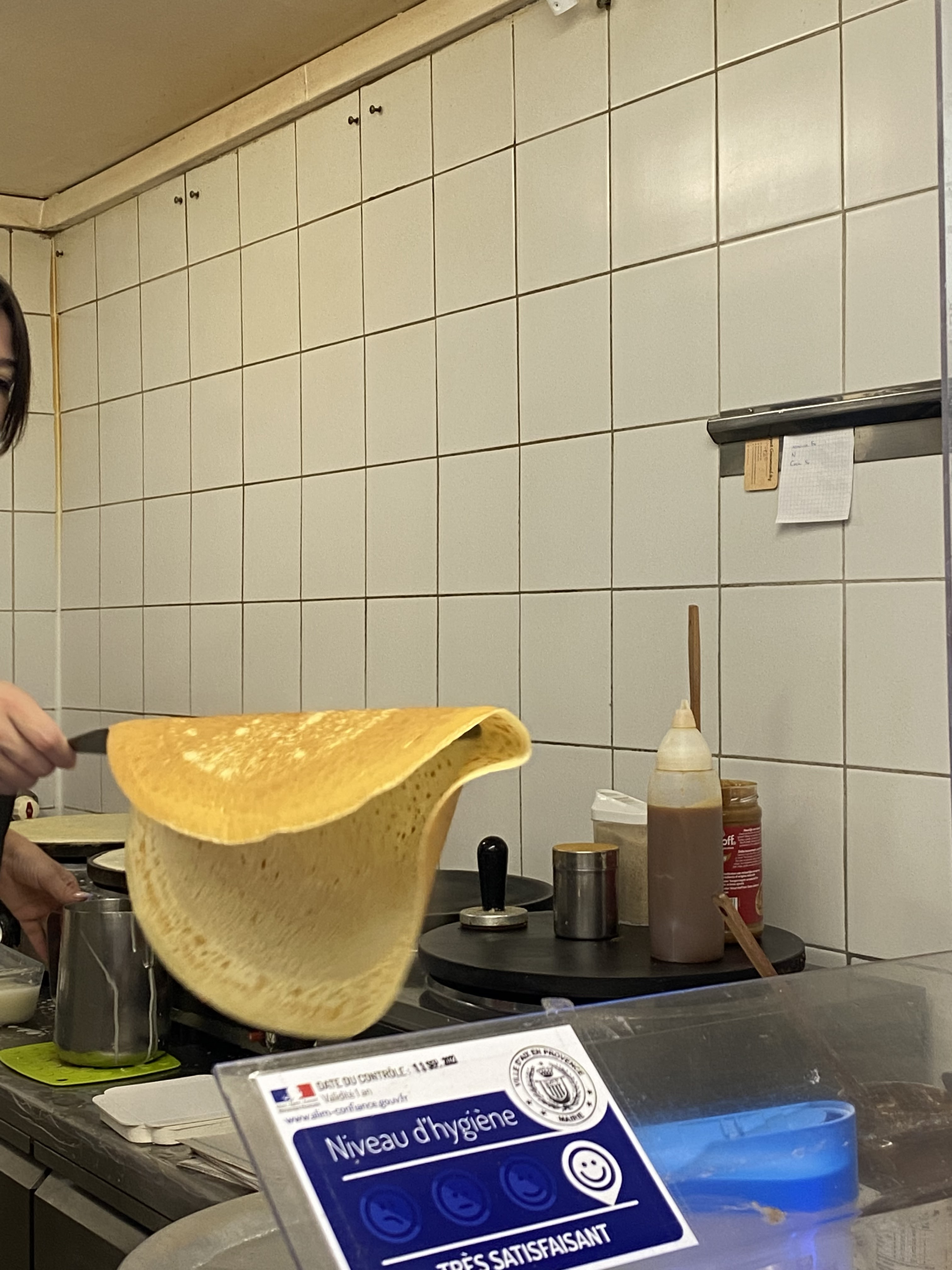 Crêpe nature en vol