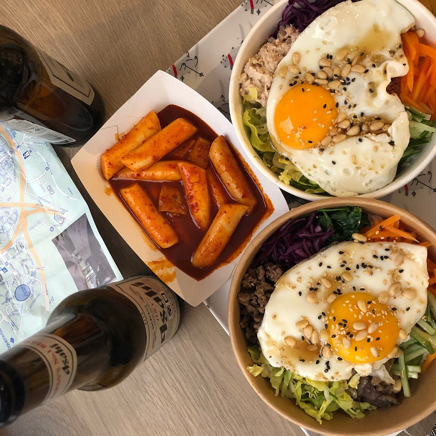 Tteokbokki et bibimbap